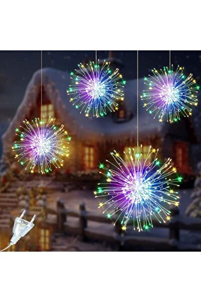 SIKS Decorațiune de Crăciun tip artificii cu 10 artificii, 750 LED-uri interc...