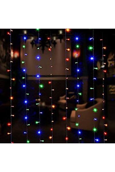 EDAR Plasă pentru lumini de Crăciun, 3m x 3m, multicoloră, sârmă albă, 8 modu...