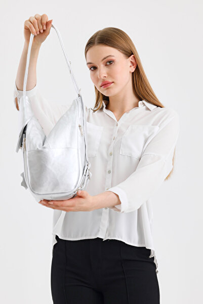 Deribag Genuine Leather, Women's Backpack, Lame Color 25*36*16 cm