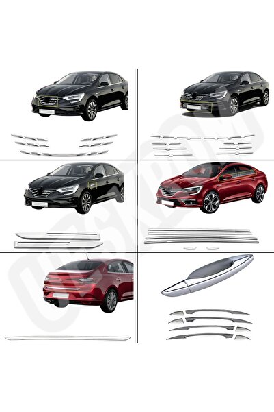 ueskrom Megane 4 2020 FAZ 2 uyumlu Krom Set+Cam çıtası+Ön panjur +Ön tampon +...