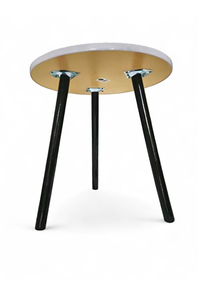 Generic Small Round Folding End Table - 3-Leg Movable Coffee Table (White)