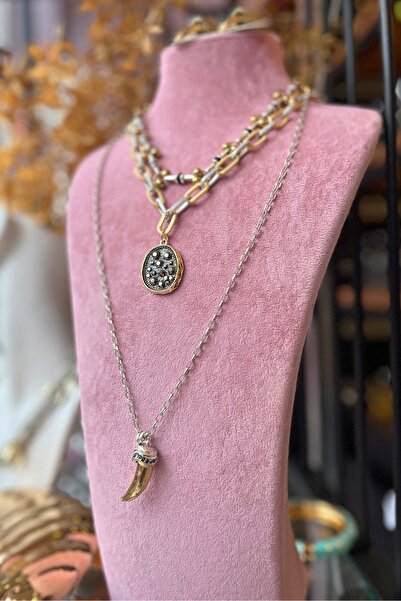 Meva Takı ve Aksesuar قلادة ميدالية من عاج الفيل |   مجموعة ميف أرموني