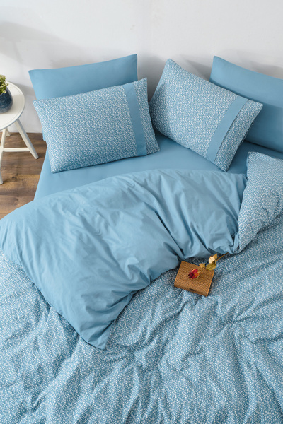 VENICA MASCUSE Ranforce Double Luxury Duvet Cover Set (Fitted Sheet)