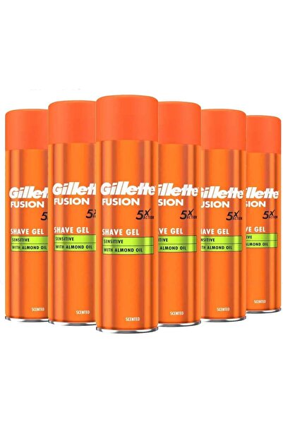 Gillette Fusion5 Ultra Sensitive Shaving Gel With Almond Oil For Men, Helps P...