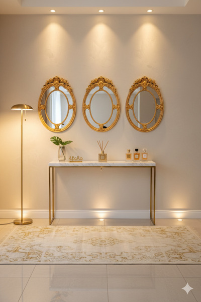 Generic Artistic mirror set with a wavy gold frame – a touch of modern luxury 80*54cm