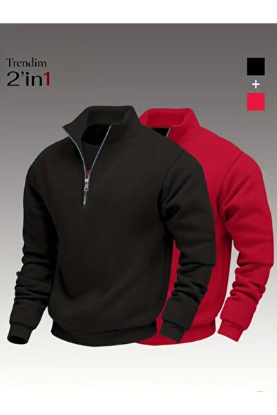 HerTarzınTrendi 2 in 1 Zippered Fleece Sweatshirt Set – Warm and Comfortable ...