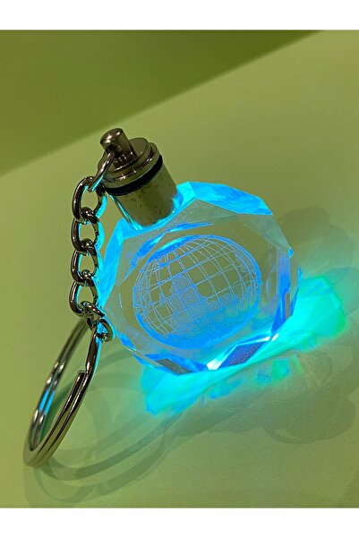 kurukafagift Illuminated Crystal Glass Color Changing Keychain