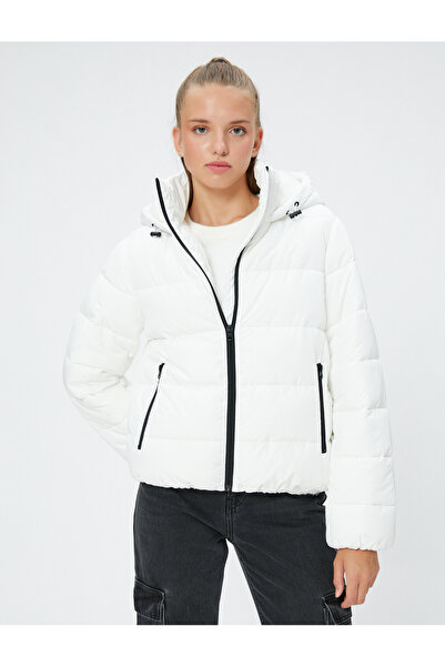 Koton Puffer Jacket Καπιτονέ με κουκούλα και φερμουάρ γιακάς με τσέπες