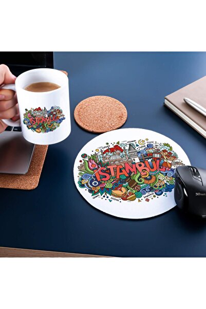 Hype Store Istanbul's symbols designed mug cup and mouse pad set 20 x 20 cm