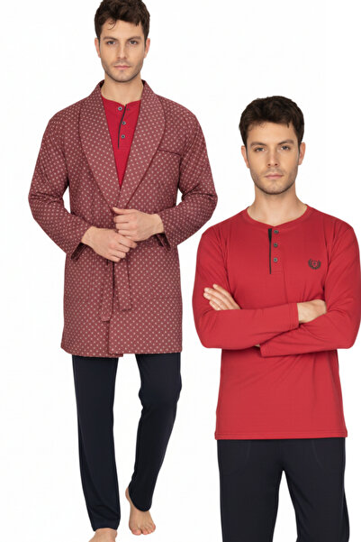 vory Men's Gift Groom's Suit 3-Piece Robe Pajama Set Vr.A7.N70.Y07.D18