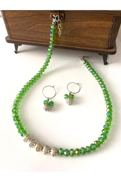 canan dizayn Bohem Crystal Vintage Necklace, Earring Style