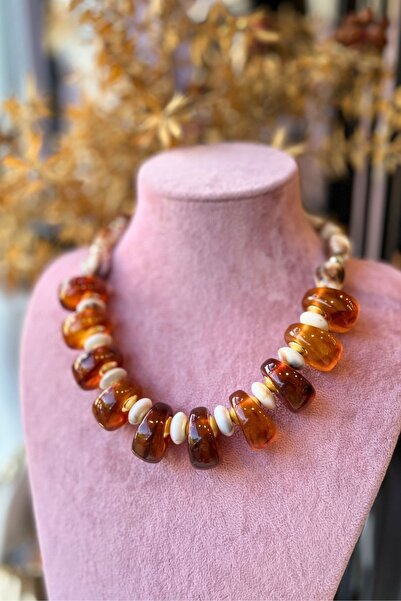 Meva Takı ve Aksesuar Amber Duru Necklace I Mev'Armoni Collection
