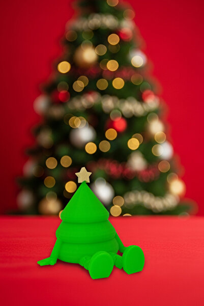 Flipped تمثال شجرة الصنوبر المتحرك الصغير لرأس السنة الجديدة