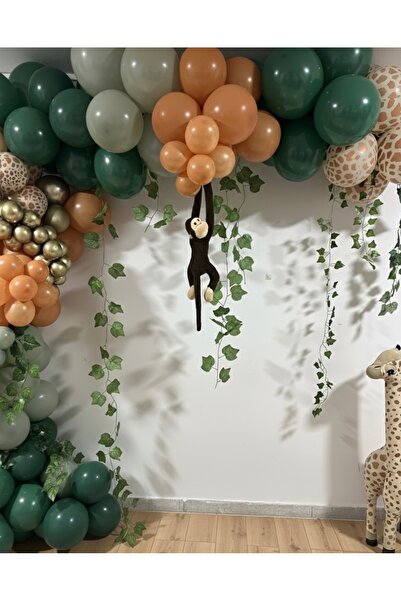 Öztürkpartievi مجموعة بالونات سفاري ذهبية خضراء لعيد الميلاد