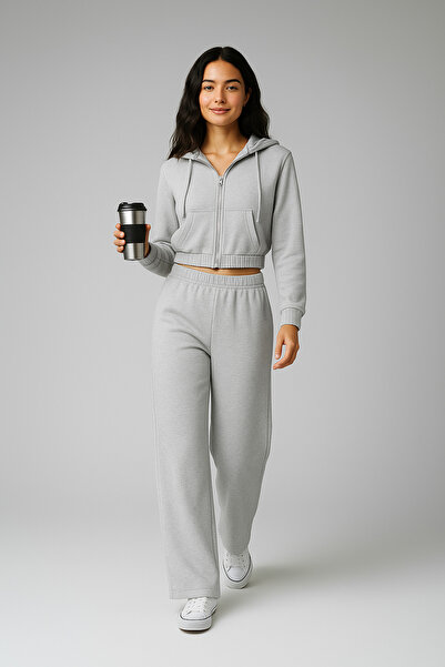 LYVEAN Three-Thread Sardon Zippered Crop Suit