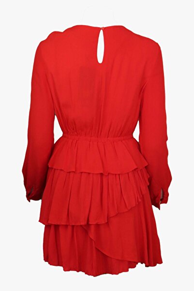 ONLY Tale Layered Red Dress - L, Red, 100% viscose