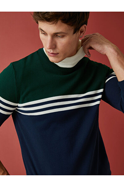 Koton طاقم الرقبة سترة اللون منعت