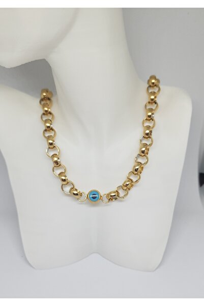 stainless steell Steel Ring Eye Detailed Necklace