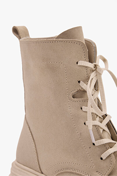 West To West Kadın Postal Bot – Hakiki Deri Kalın Tabanlı Bağcıklı Bot