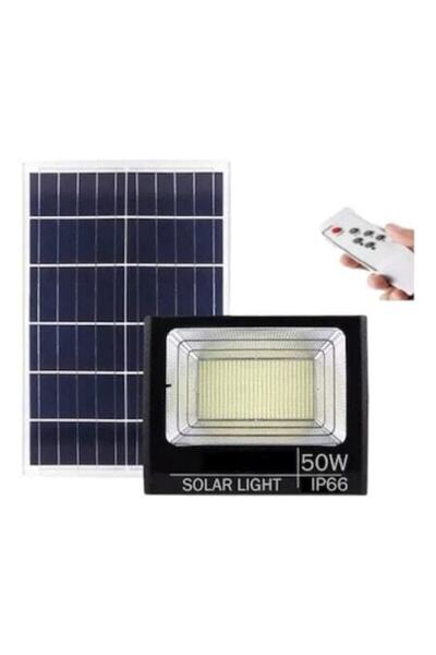 Jortan Proiector LED cu panou solar și telecomandă, PENDAN, 50W, IP66