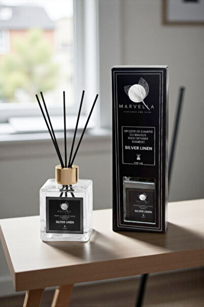 Marvella Premium room air freshener, with bamboo sticks, Silver Linen, 120 ml