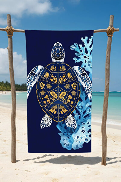 BETHA Turtle1 Patterned Cotton Beach Towel – Patterned Design – 75X150 cm