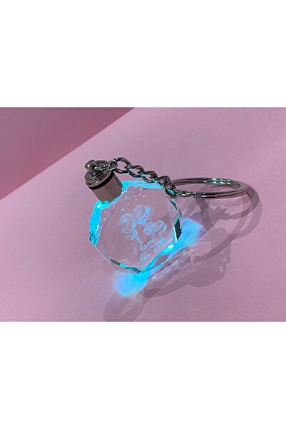 kurukafagift Illuminated Crystal Glass Color Changing Keychain