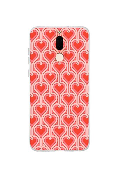 FLAMENKO حافظة هاتف شفافة متوافقة مع هاتف هواوي ميت 10 لايت بنمط قلب ريترو