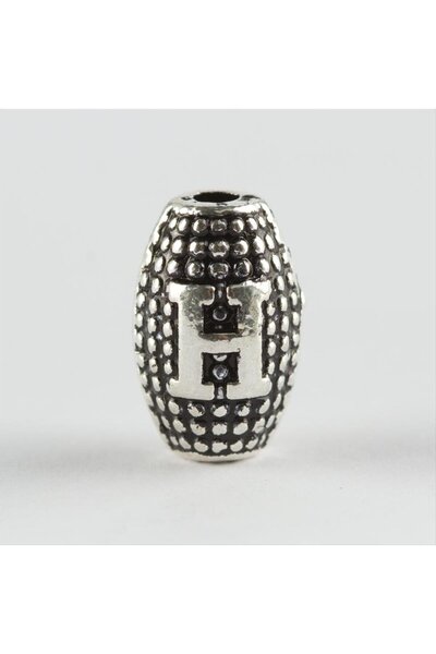 ZERO LAND Lvsqvr 8 mm Harp Cut Metal Letter Metal Prayer Beads (01720) Letter -H