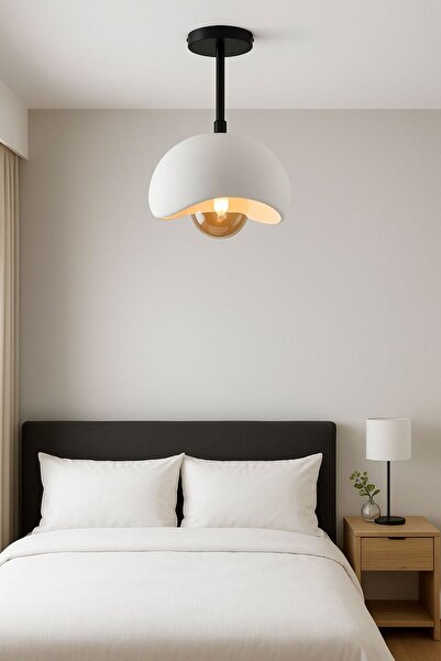 GLOBELUX İskandinav Tarzı Modern Beton Görünümlü Tekli Şık Tasarım Bohem Avize (ampul hediyedir)