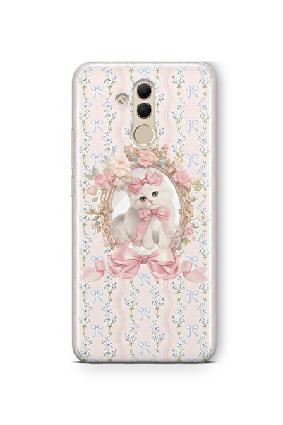 FLAMENKO حافظة هاتف شفافة متوافقة مع هاتف هواوي ميت 20 لايت بنمط قطة وردية اللون