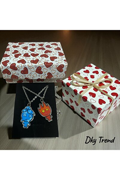 DKY Ateş ve Su Hediye Kutulu Çift Kolyesi