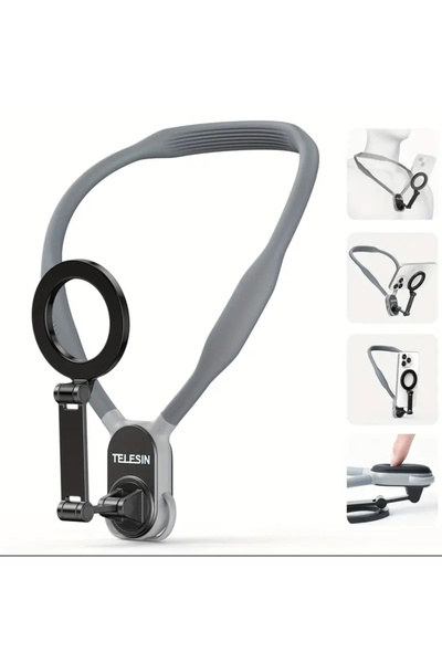 TELESIN Cam Mobile Magnetic Neck Mount – Hands-Free Adjustable Mount for Smartphones, Cameras