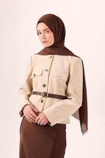 Silk Home شال ليفا قطني بلون بني مر، قابل للتنفس، ذو ملمس طبيعي، مقاس 90×200