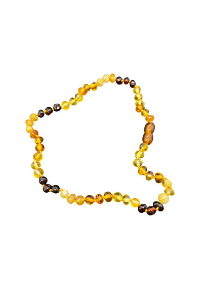 FM Baby Teeth Necklace with Natural Amber Stones |   Stylish, Natural, and Bright Design, Meaningful Gift
