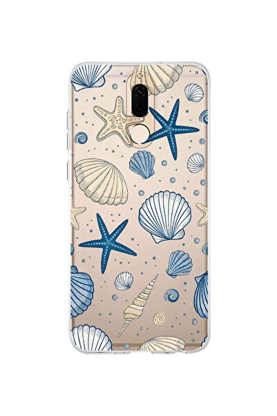 FLAMENKO حافظة هاتف شفافة متوافقة مع هاتف Huawei Mate 10 Lite بنمط الصدف البح...