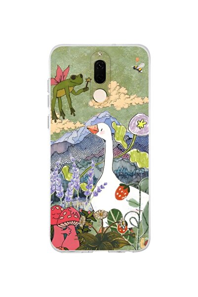 FLAMENKO حافظة هاتف شفافة متوافقة مع هاتف Huawei Mate 10 Lite بنمط رسم توضيحي...