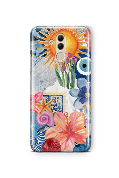 FLAMENKO حافظة هاتف شفافة متوافقة مع هاتف Huawei Mate 20 Lite بنمط زهور الشمس...