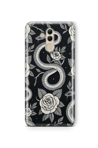 FLAMENKO حافظة هاتف شفافة متوافقة مع هاتف هواوي ميت 20 لايت بنمط الوردة السود...