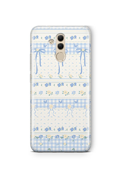 FLAMENKO حافظة هاتف شفافة متوافقة مع هاتف Huawei Mate 20 Lite بنمط فيونكة زرق...