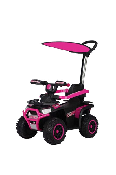 JHT ATV 3 în 1 Push JHT, premium, copertină, mâner parental, roz