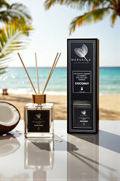 Marvella Premium room freshener, with Bamboo sticks, Coconut, 120 ml