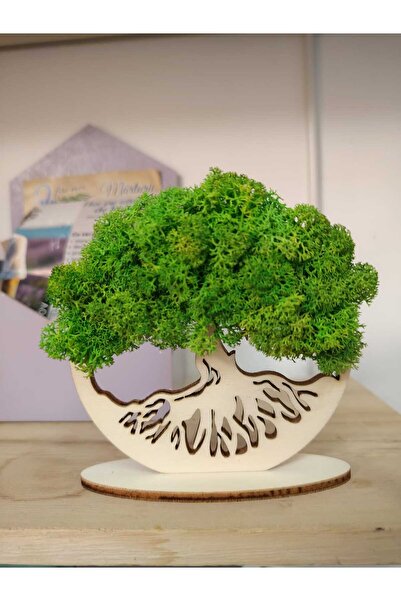 Doua fire mov Decorațiune Copacul Vieții cu Licheni Stabilizați, Verde Deschi...