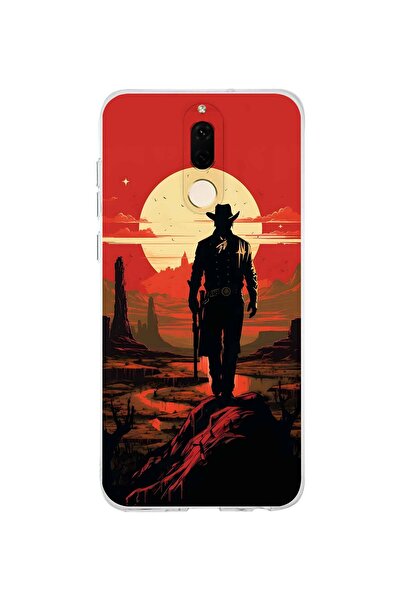 FLAMENKO حافظة هاتف شفافة متوافقة مع هاتف Huawei Mate 10 Lite بنمط غروب الشمس...