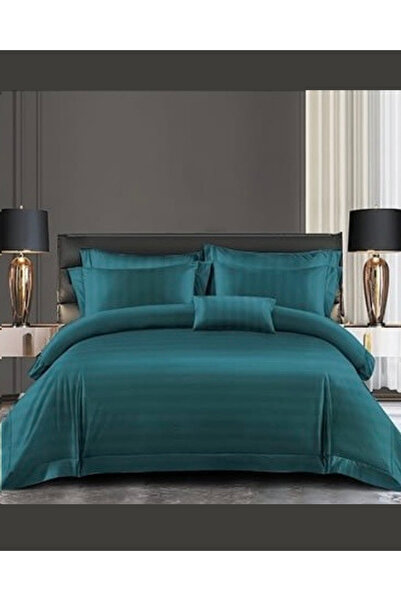 Truva Grup 6 Piece Bedding Set – Deluxe Fine Damask – Double Bed – Turquoise – Premium Quality