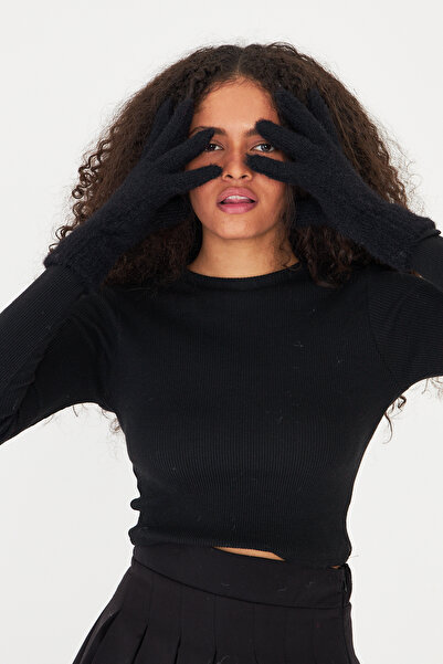 OX-RA Black Plush Soft Textured Gloves