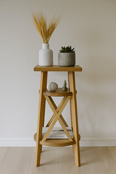 Onouqo Siena Yuvarlak Modern Rustik Retro Vintage Naturel Dekoratif Ahşap Çıt...