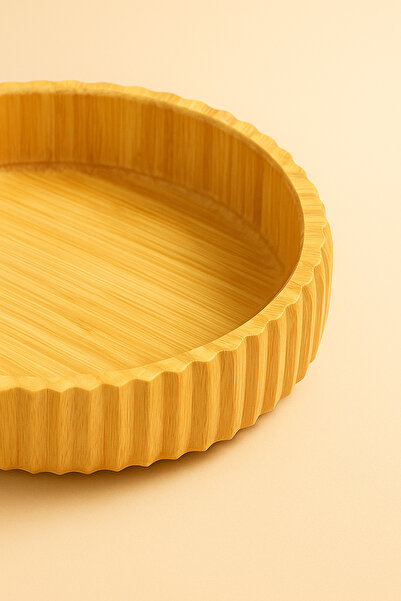 Mirilliahome Bamboo Salad & Serving Bowl – Decorative Sliced Design