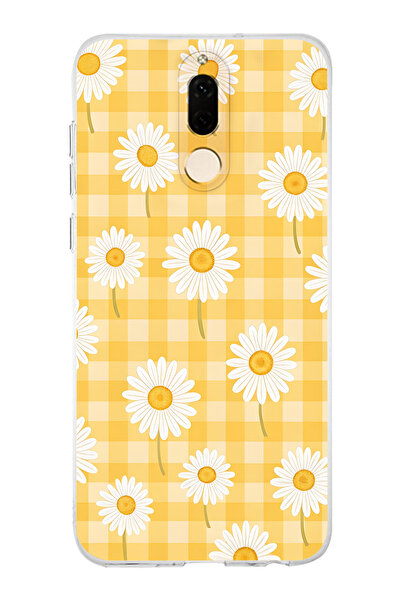 FLAMENKO حافظة هاتف شفافة بنمط الأقحوان الأصفر المتوافقة مع هاتف هواوي ميت 10...