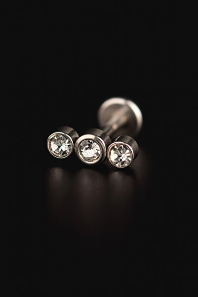 ömay takı Üç Taş Tragus Helix Conch 316L Cerrahi Çelik Piercing